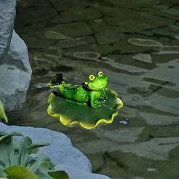 Amazon | Leefasy 池の水面浮遊カエルの置物像, Style B